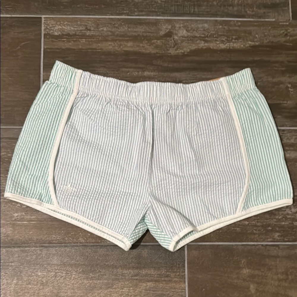 Lily Grace Green and White Shorts with Color Blocking
